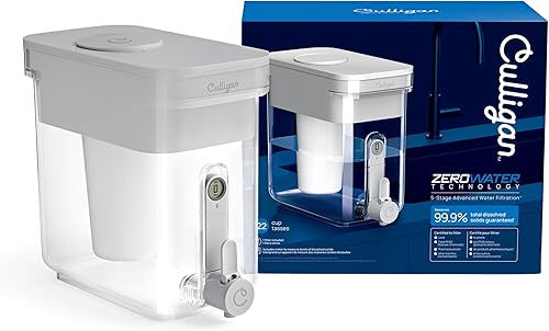 Miniatura 2 de Culligan Dispensador de filtro de agua de 22 tazas con tecnología ZeroWater - Incluye filtro de agua avanzado de 5 etapas, certificado para reducir