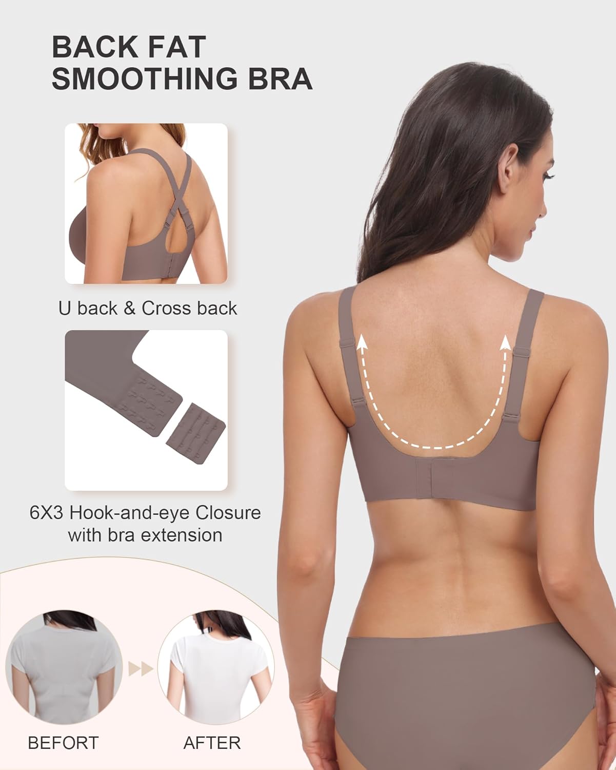 Vinfact Scalloped Womens Wireless No Underwire Bras Push Up Supportive Tshirt Seamless Comfortable Full Coverage Bralettes - Image 6