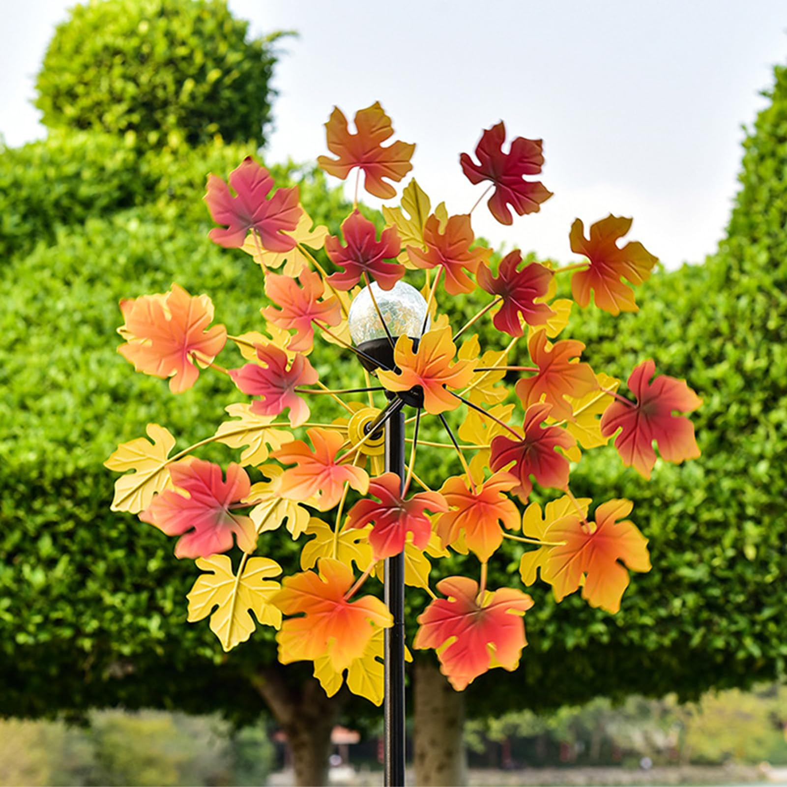 Girandola a Vento per Cortile e Giardino, 200cm Mulino a Vento in Metallo per Esterni, Girandola a Vento Girevole a 360 Gradi,per la Decorazione del Prato del Patio del Cortile