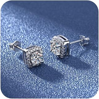 Spring+Sale+2025 925 Sterling Silver Stud Earrings for Women Clearance Items Under 5 Dollars Wedding Gifts Sparkling Diamond Cubic Zirconia Hypoallergenic Jewelry for Brides