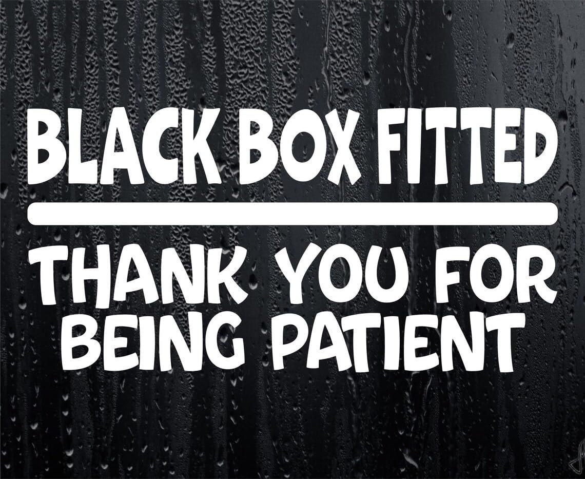 Decalarama Red Car Sticker Black Box Fitted Thank You For Being Patient Novelty Bumper Window Boot Door Young Driver Decal Present