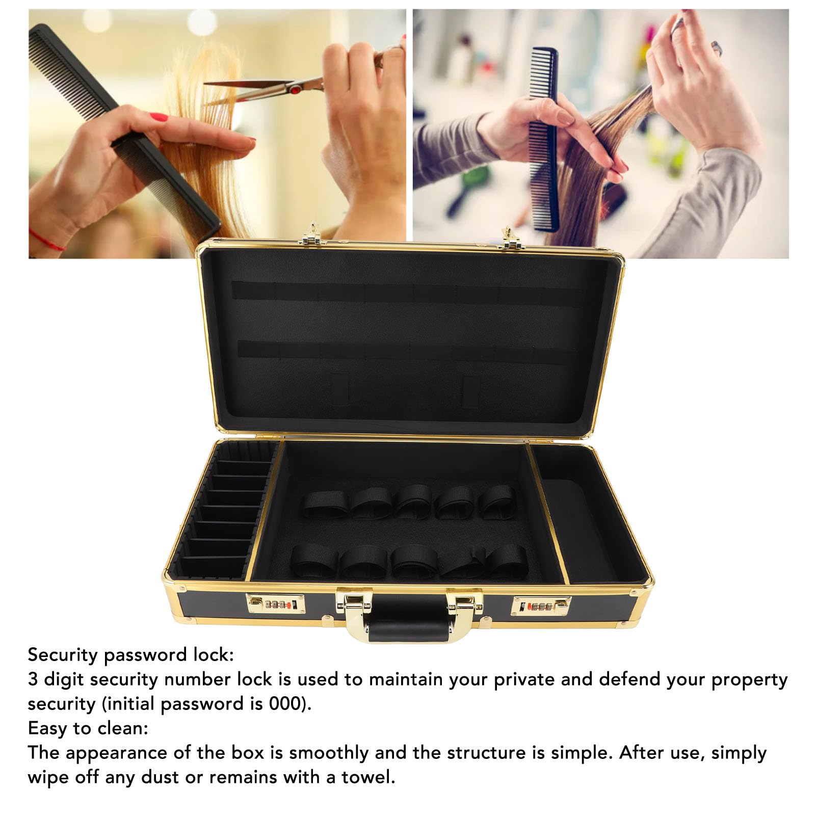 Asixxsix Borsa Viaggio per Parrucchiere, Custodia Organizer per Parrucchiere con Blocco del Numero di Sicurezza a 3 Cifre per Riporre gli Strumenti per Capelli