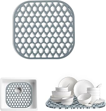 SAMSIER Silicone Sink Protectors Mats 13x11 & 14x12 & 16x12 & 18x16 & 19x14 & 21x16 & 22x13 & 25x16 & 26x14 & 28x14 & 30x16 for Bottom of Kitchen Sink 12x11.5