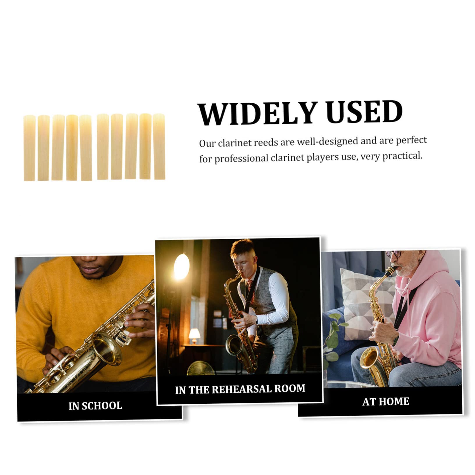 VICASKY 40piezas Cañas De Clarinet Para Principiantes y Profesionales Accesorios De Reemplazo De Calidad Portátiles y Duraderos