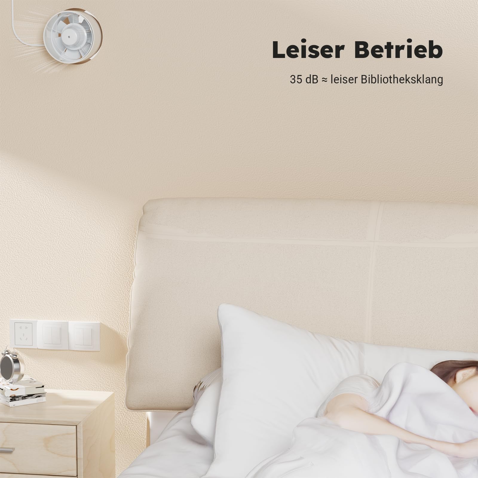100mm 105mm Rohrventilator,Inline-Abluftventilator,Leise Rohrlüfter 130m³/h,Kanalventilator für Bad,Toilette,Küche,Gewächshaus,Zelt,Garage,Weiß（4 inch）