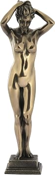 9.75" Naked Woman Statue Figurine Bronze