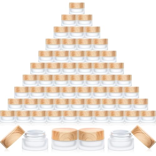 Geiserailie 60 Piezas Envases Cosméticos de Vidrio Envases de Muestra Vacíos con Tapas a Prueba de Fugas Envases de Muestra de Maquillaje para