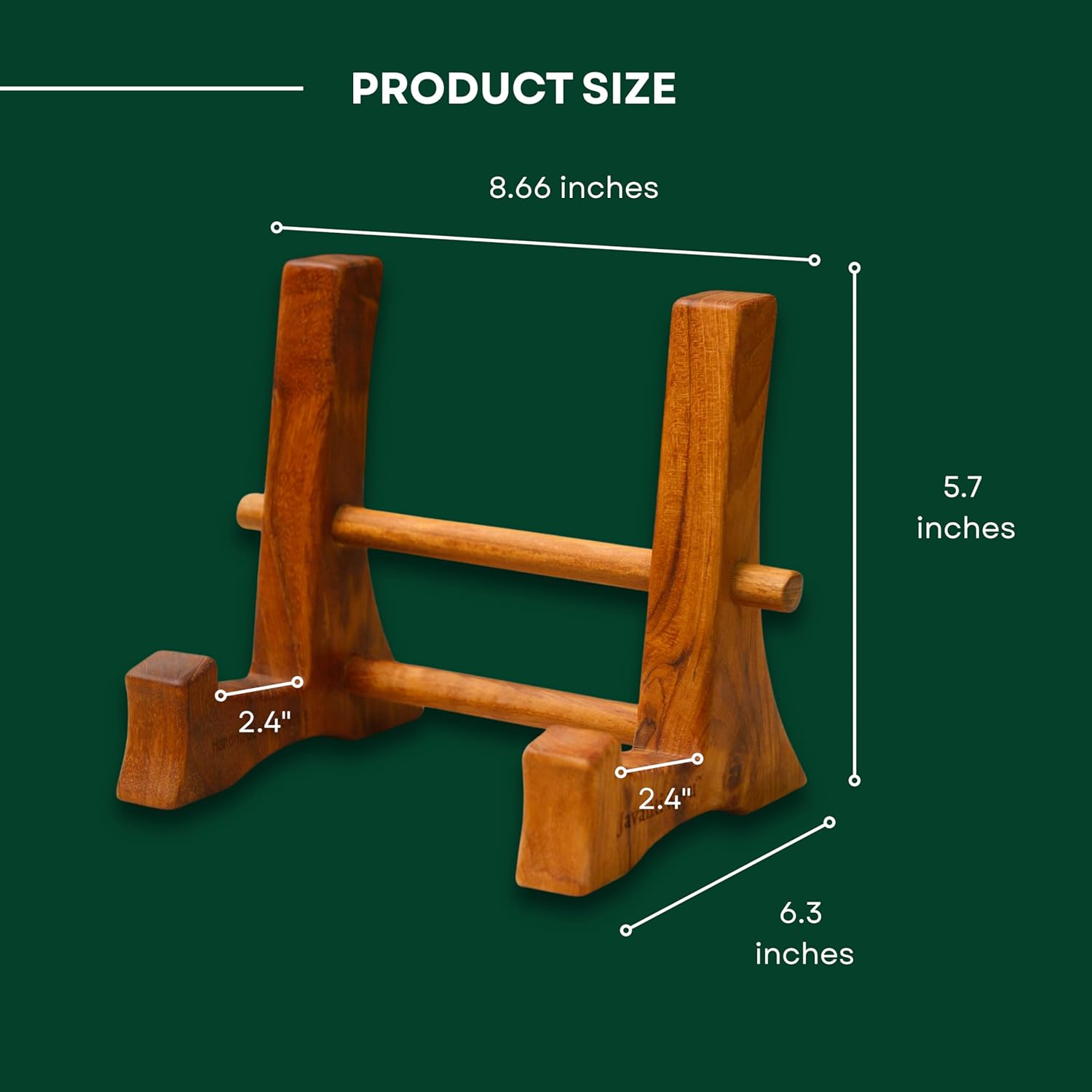 Chopping Board Stand – Teak Wood – Premium Handmade Holder Organizer for Boards, Drying Rack, Single or Dual Slot, Fits Thick Boards, Air-Dry Base (1 Slot (2.4 in Thickness))