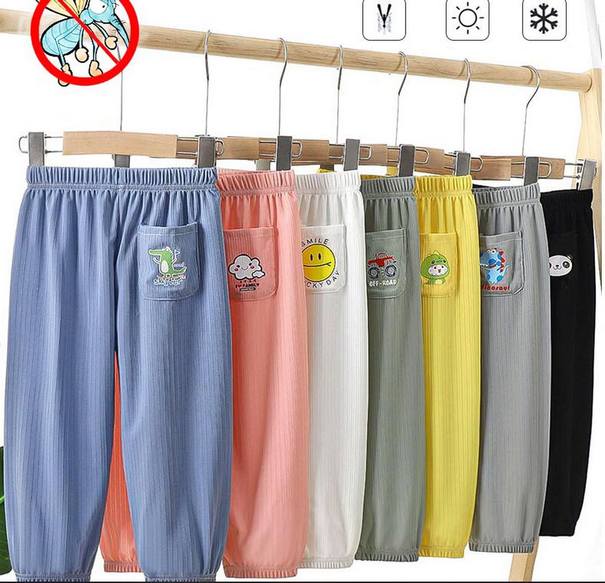 3 Pacchetti di Pantaloni Lunghi Leggeri per Bambini con Strisce Verticali Taglia 74/80-122/128 Cotone Bloomers Harem Pants Ragazzi Ragazze Pantaloni Estate