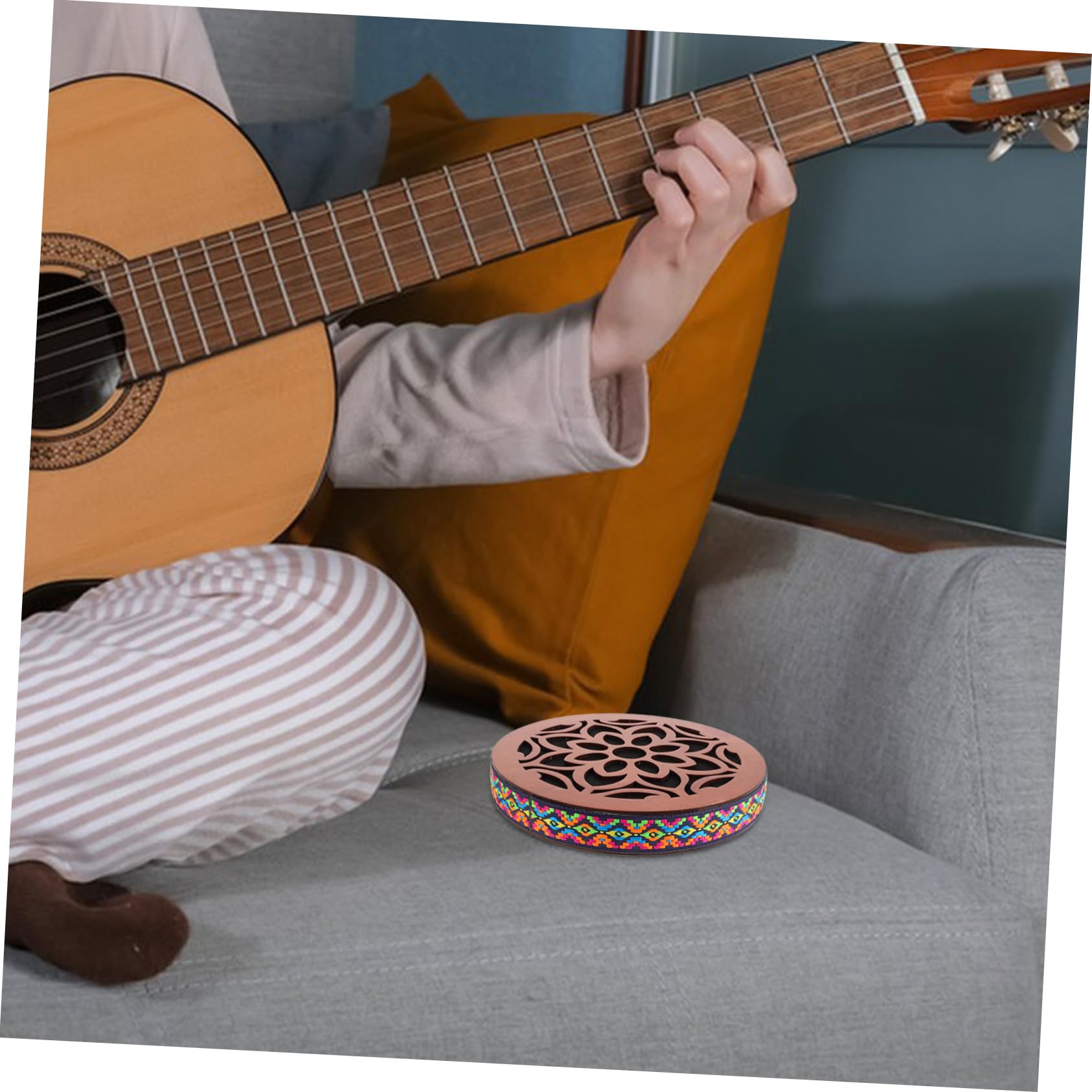 Tambor Oceánico Portátil de Percusión Étnica Tradicional de Madera | Sonido de Agua Relajante, Uso en Música y Conjunto, Formato Compacto, Instrumento Versátil