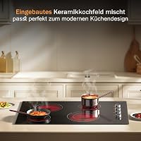 Karienvir 77 cm-es beépíthető kerámia főzőlap 4 égővel, bővíthető zóna, 9 hőfok 4