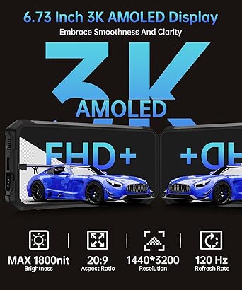 8849 Tank 4 Pro Rugged Smartphone 5G, IP68 Waterproof Android 14 Mobile Cell Phones Unlocked with Projector, 32GB+512GB, 6.73 AMOLED Screen, 11600mAh(120W)/1200LM Camping Light/GPS/OTG