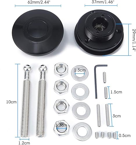 Miniatura 2 de PARTOL Pasadores de capó de cierre rápido, cierre universal de liberación rápida, botón de liberación rápida, kit de clip de bloqueo para la mayoría