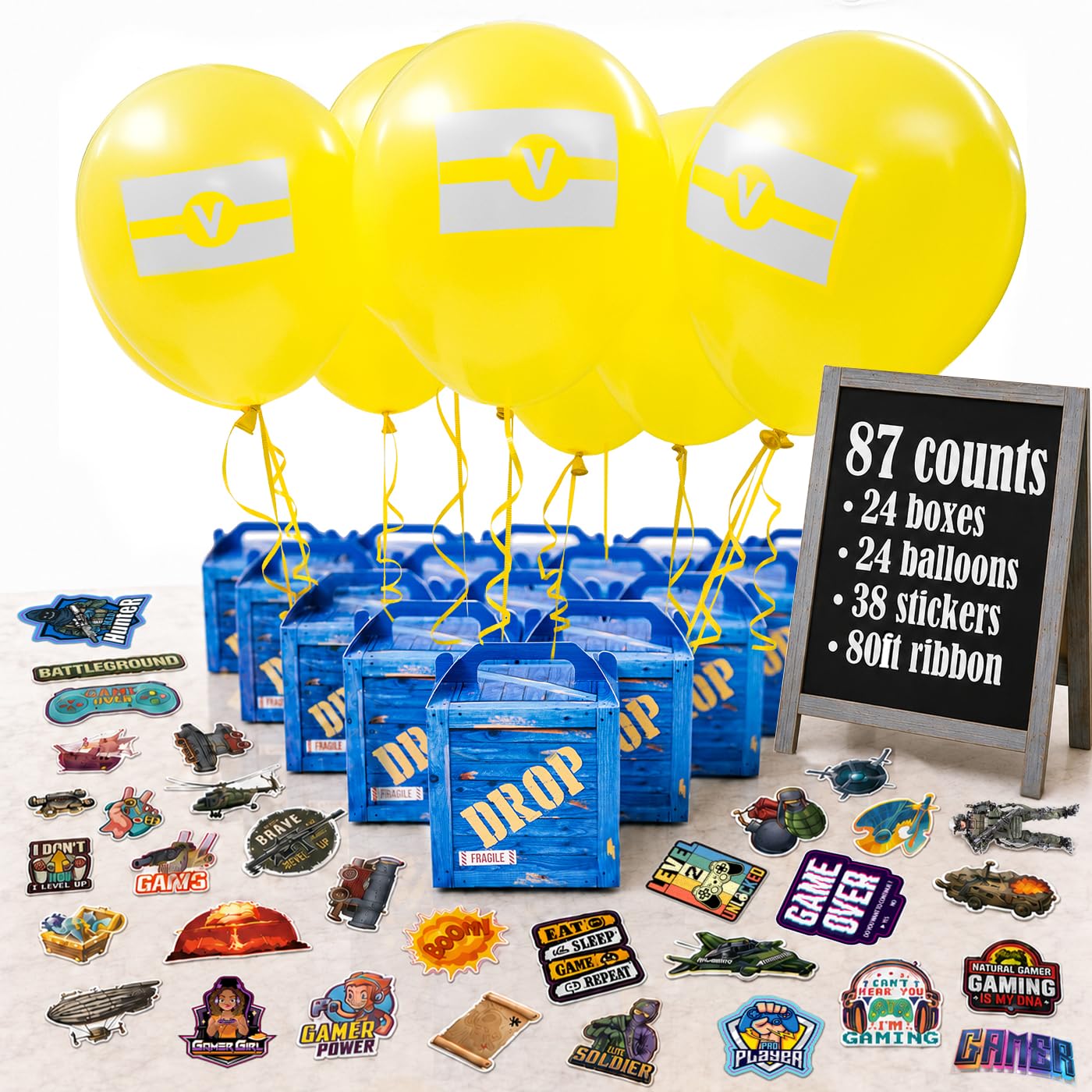 Game Party Military Supply Loot Drop Box Party Favors. Decoration and Gift Bags, Gaming-Themed Birthday Activities and Party Supplies