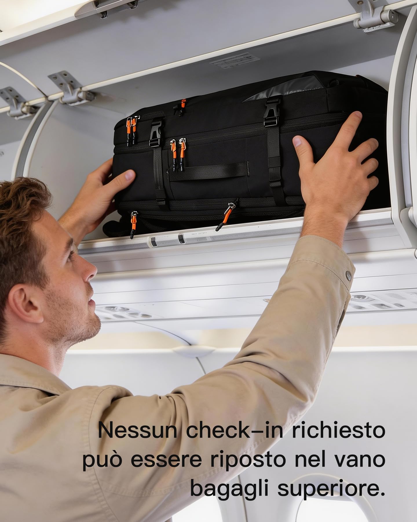 Inateck Zaino Viaggio leggero 38.5-46.2L Espandibile,Adatto alla TSA, Zaini per Portatili fino a 15.6-16 Pollici, per Uomo e Donna, per Viaggi, Escursioni all'aperto,Nero