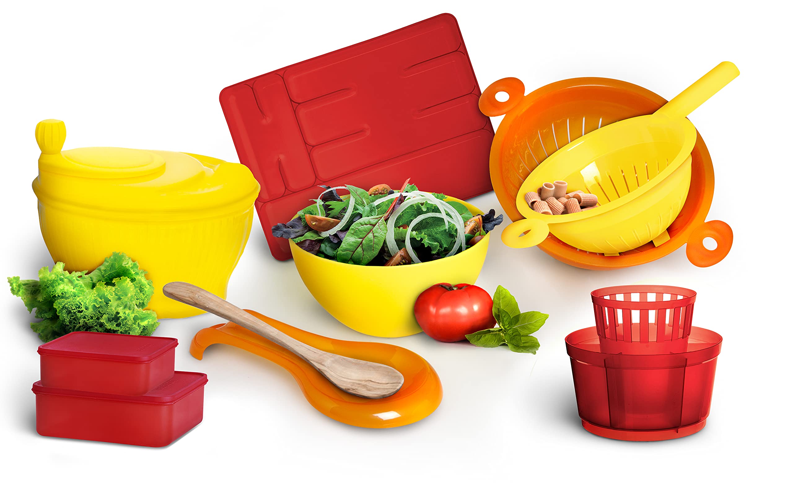 Image secondaire de Égouttoir à Couverts Rond Excelsa Rainbow Rouge 15 cm