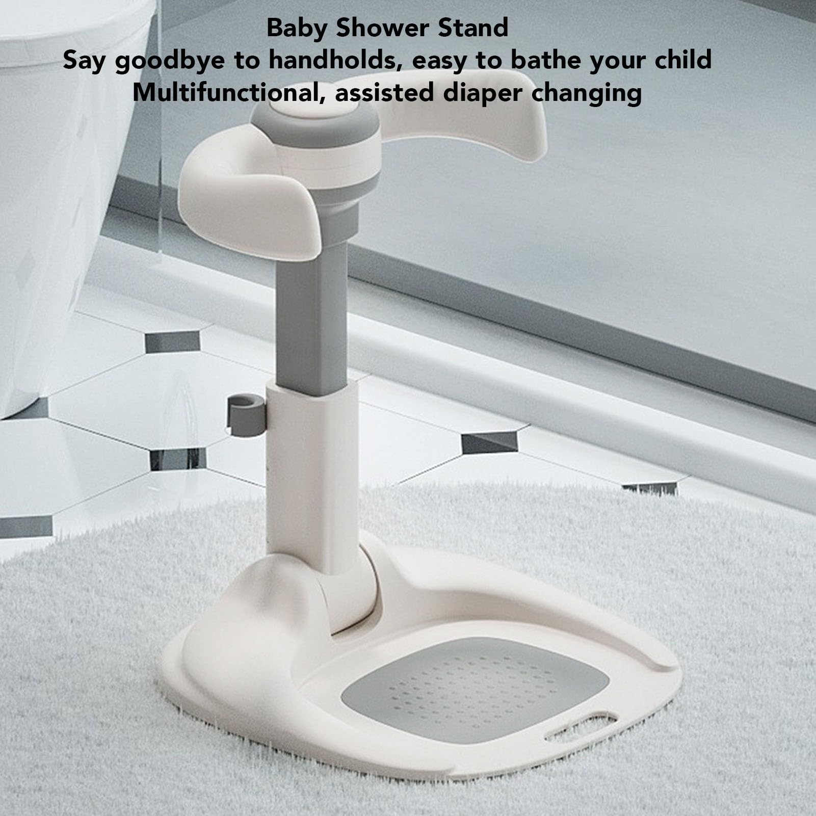 Supporto per Bagnetto Regolabile Supporto da Bagno per Bambini Regolabile con Materiale Sicuro, Piastra di Base Antiscivolo, Supporto per Doccia per il Bagno e il Cambio del