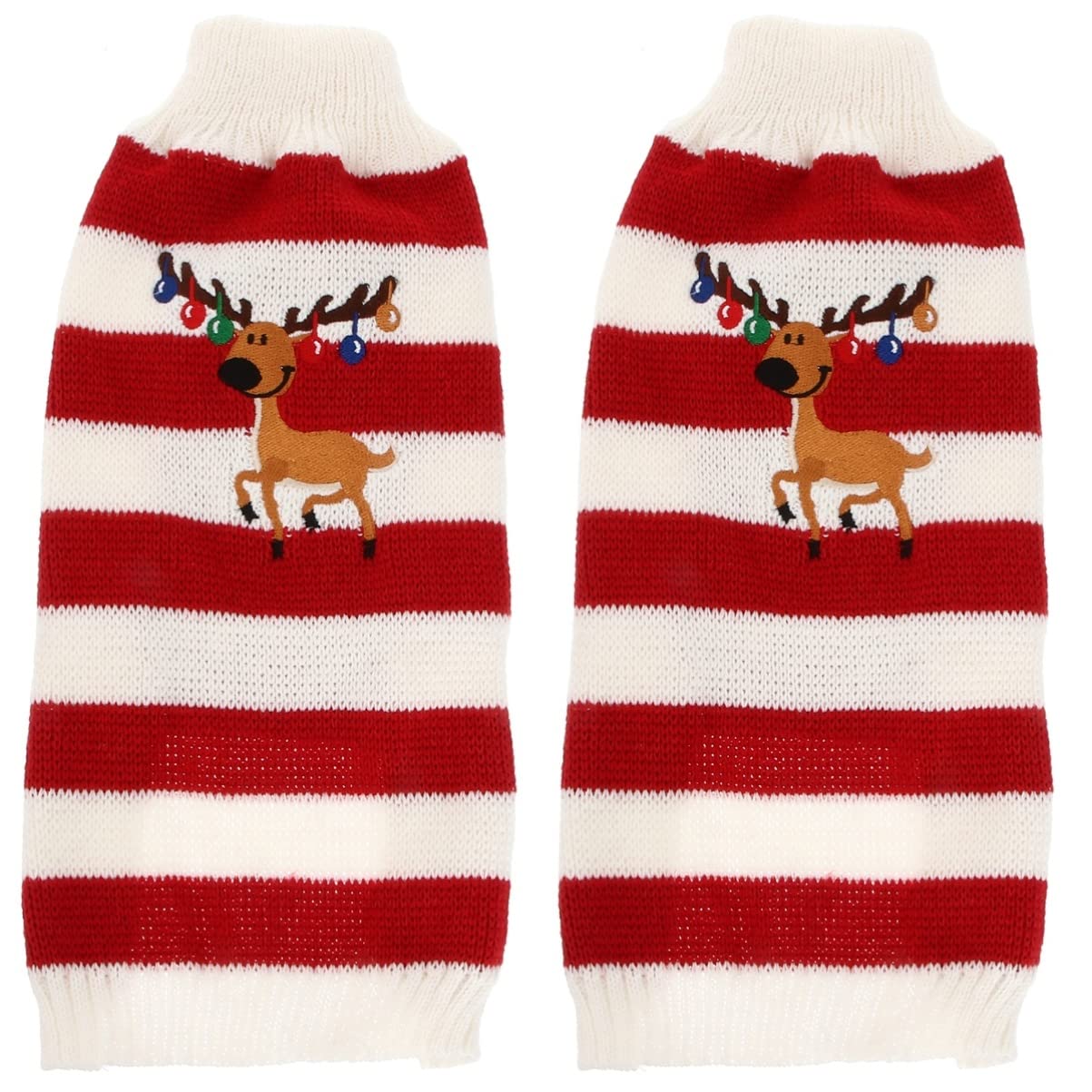 POPETPOP 2pcs Pet Christmas Clothes Winter Dog Costume Elk Knit Sweater for Pet Dogs
