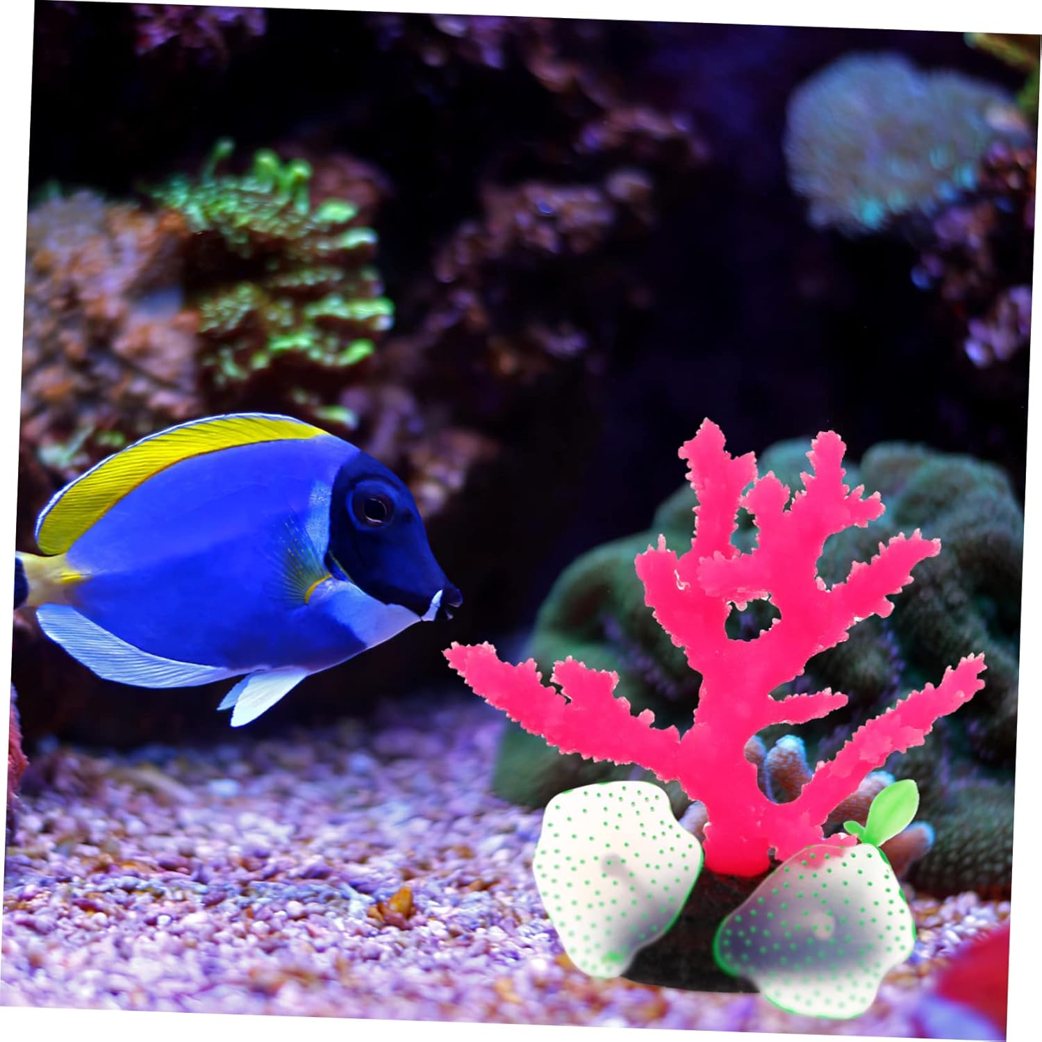 3sets Simulated Artificial Coral Artificial Corals Reef Decor Solar Power Fountain UV Aquarium Light Fish Decor Fan Pool Fake Prop Coral Aquarium Decorations L