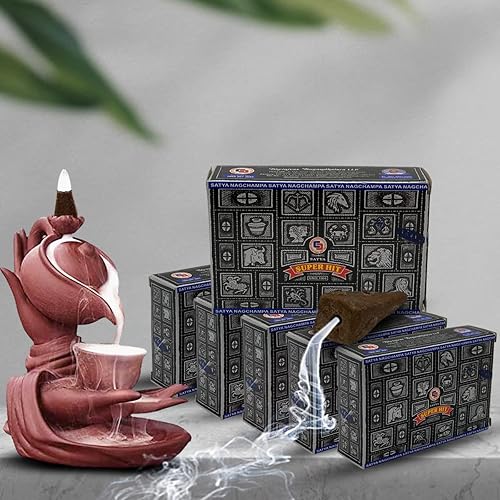 Miniatura 7 de Super Hit - Conos de incienso de reflujo para cascada, fuente de humo aromático, Haze Falls y esterilla, paquete de 6