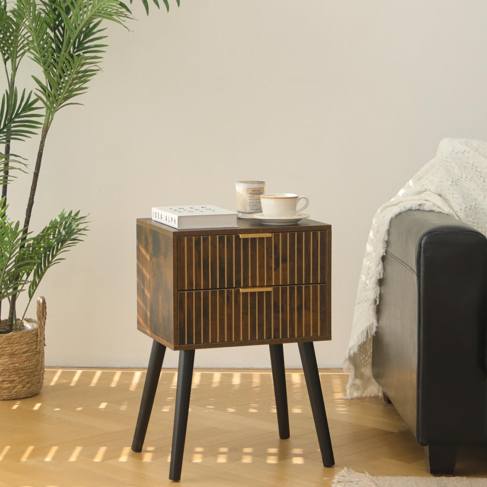 Snapklik.com : MaxSmeo Mid Century Nightstand, Modern Bedside Table