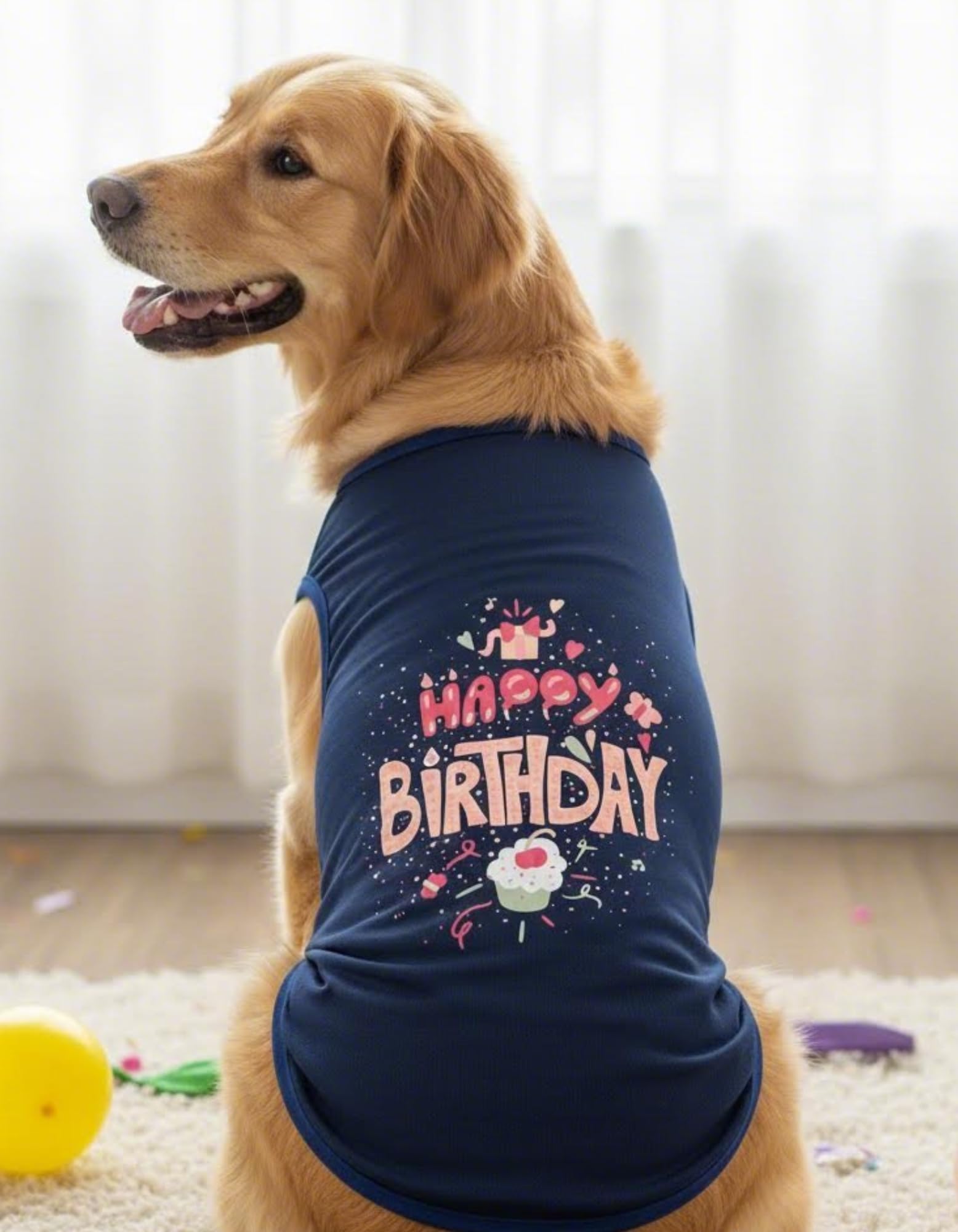Happy Birthday Dog T Shirt – Cute Birthday Dog Outfit with Colorful Print | Soft & Comfy Dog Birthday Clothes for Small, Medium & Large Dogs | Perfect Puppy Birthday T-Shirt for Party & Photos (XXL)-image-15