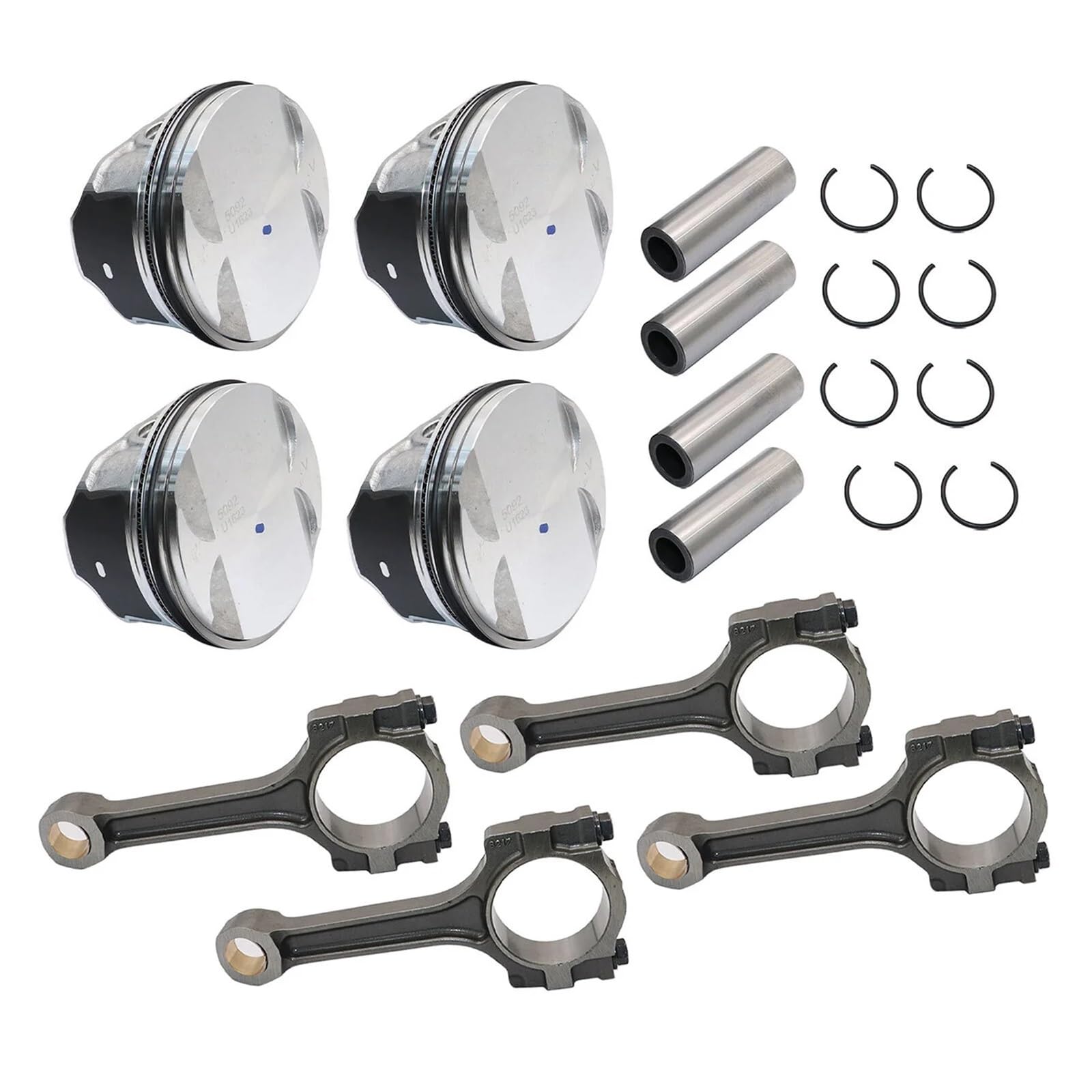 Set di pistoni forgiati Kit pistone e fasce elastiche motore da 4 pezzi e set biella per Chevy Captiva Cobalt Equinox HHR Impala 2.4L Ricambi auto