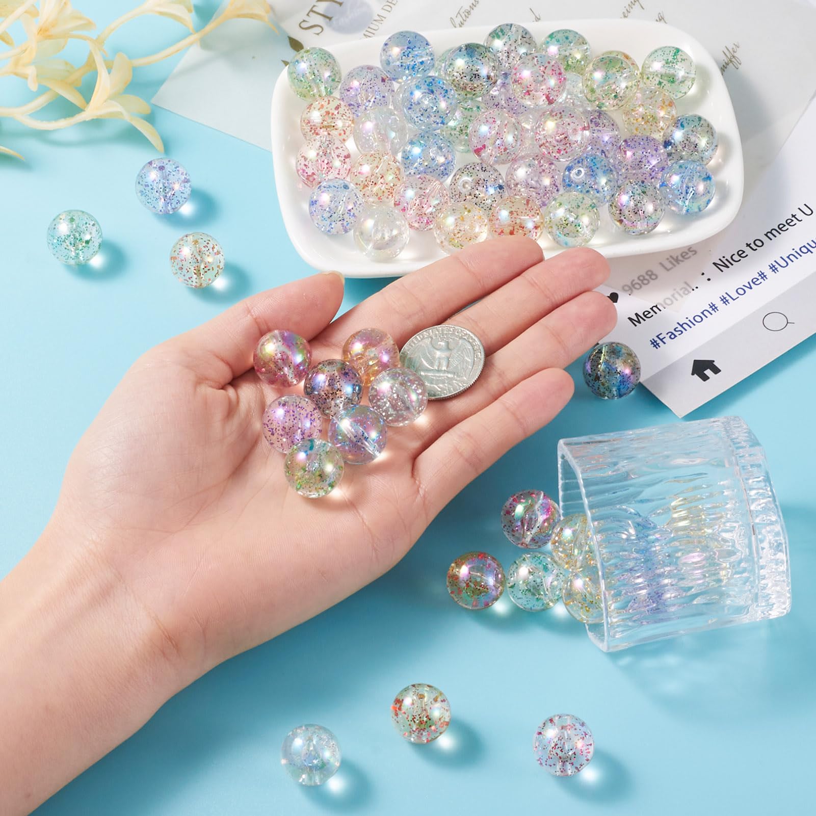 Craftdady 160pcs 10mm Acrylic Round Beads - AB Color Bubble Spacer Beads For DIY Jewelry Making - View #7