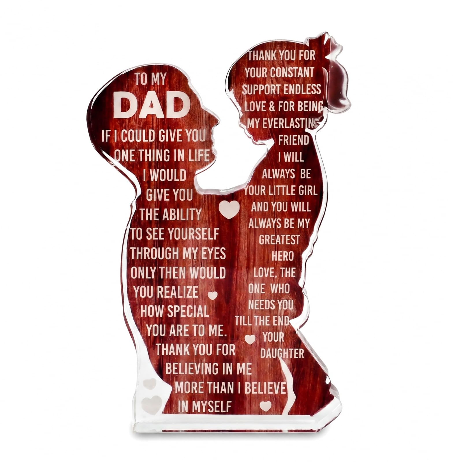 SOLVIO Dad Birthday Gifts from Daughter Son Grandad Gifts Acrylic Plaque Sign Best Dad Ever Christmas Presents for Dad Daddy Birthday Card Desk Decor