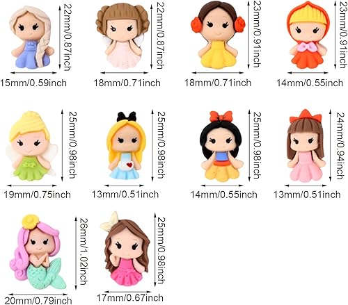 Miniatura 2 de Honbay 30 dijes de resina para niñas, con diseño de princesas, con parte trasera plana, para manualidades, pinzas para el cabello, teléfono, álbumes