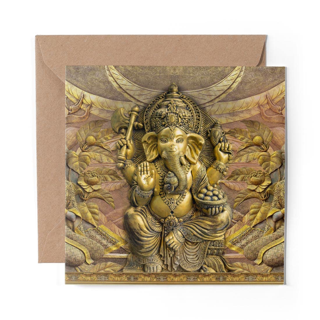 Hintergrund Mit Indischen Hindu-Göttern – Vishnu, Lakshmi & Ganesha Im Himmel, Für Fotos & Partydeko, Verschiedene Größen