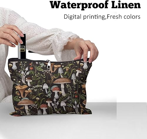 Miniatura 4 de Cafl Bolsa de maquillaje Bolsa de cosméticos Bolsa de maquillaje de viaje con cremallera, Setas de otoño13