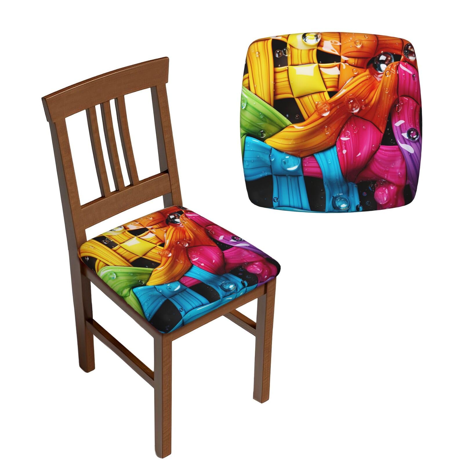 Housses de chaise de salle à manger extensibles et colorées (Lot de 6 lavables)
