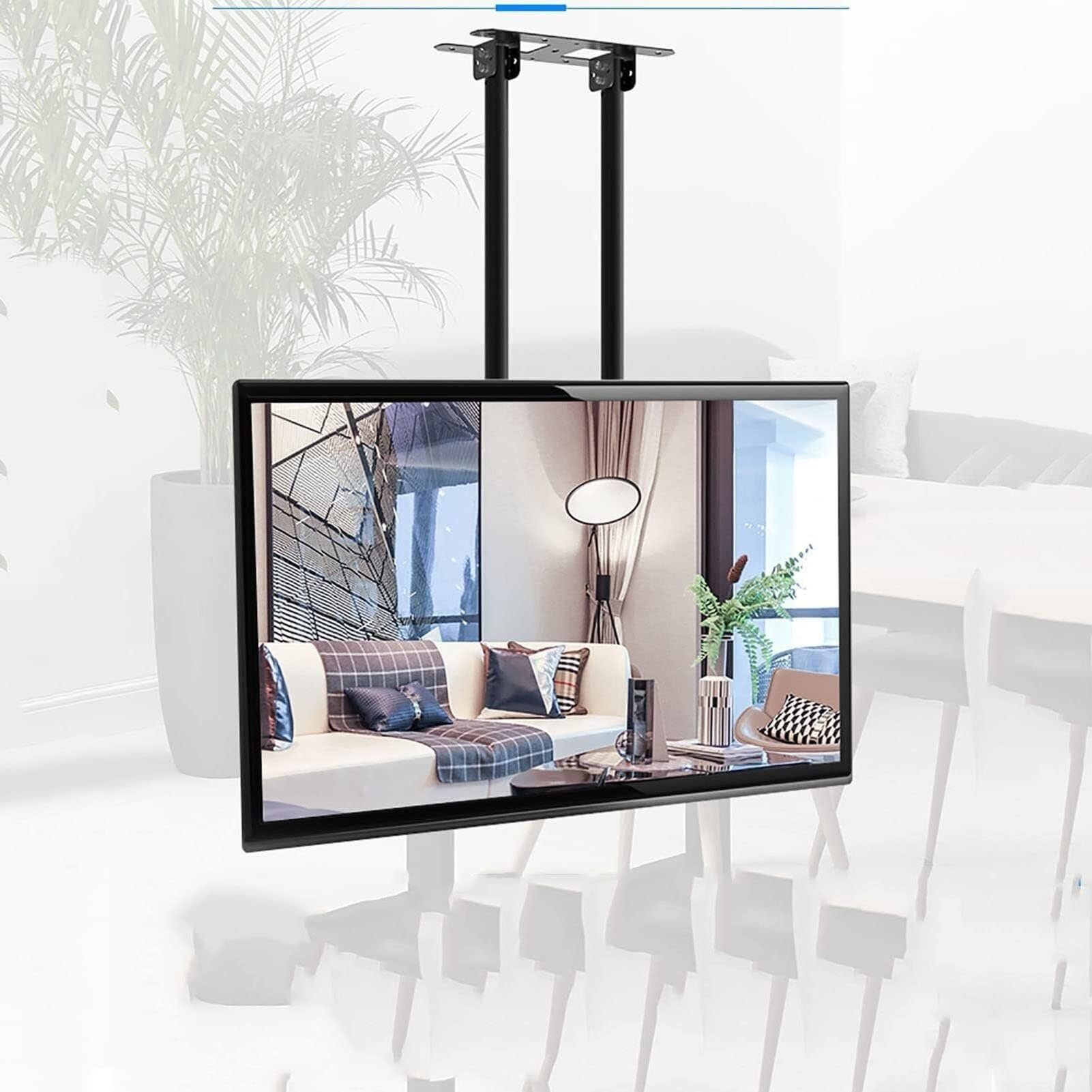Support TV télescopique de plafond pour créer un cinéma maison suspendu