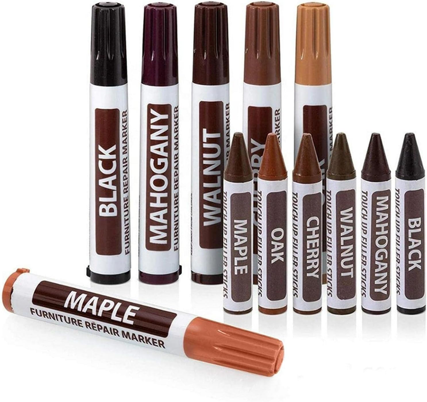 Zenquark 12 Pcs Wood Furniture Repair Marker Pen and