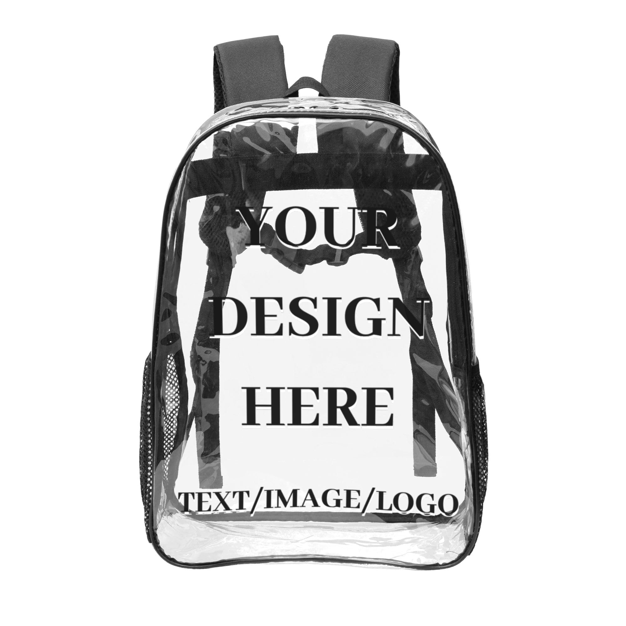 cuesr Custom Clear Backpack,Personalized Laptop Backpacks Design Name Text Fashion Lightweight Customized Travel Computer Bookbag for Work