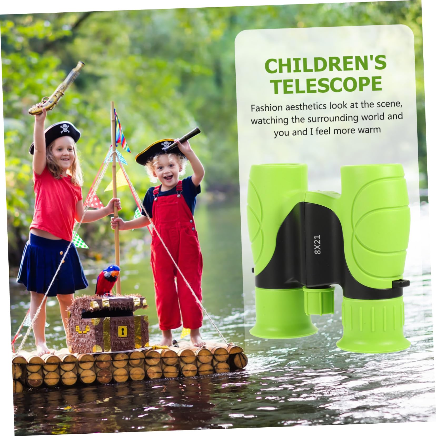 Telescopio Binocular Infantil 10x22, Mini, Portátil, Abs, Enfoque Óptico