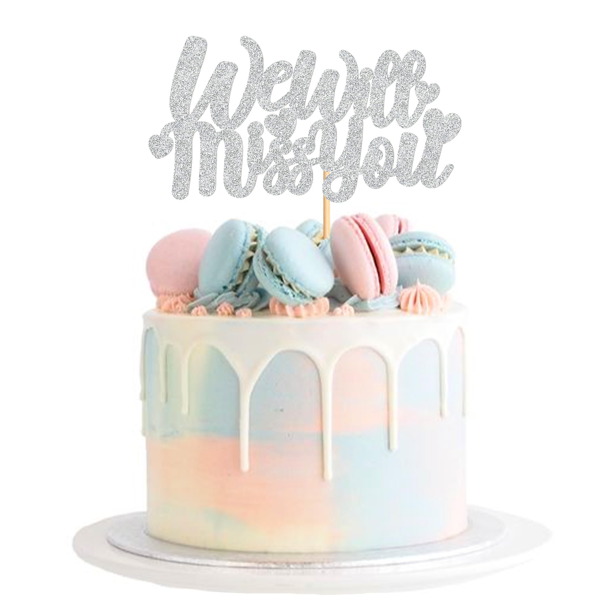 Topper Per Torta Gyufise Con Scritta 'We Will Miss You' – Glitter Oro Rosa, 14,8x16 Cm, Per Feste Di Addio, Pensionamento, Laurea