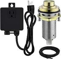 Vista 1 de Kit de interruptor de aire SinkTop con botón largo de latón dorado (latón completo) para eliminación de basura