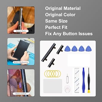 Power On Off Volume Button Key Replacement for Galaxy Note 8 Repair Part, with Toolkit (Gray)