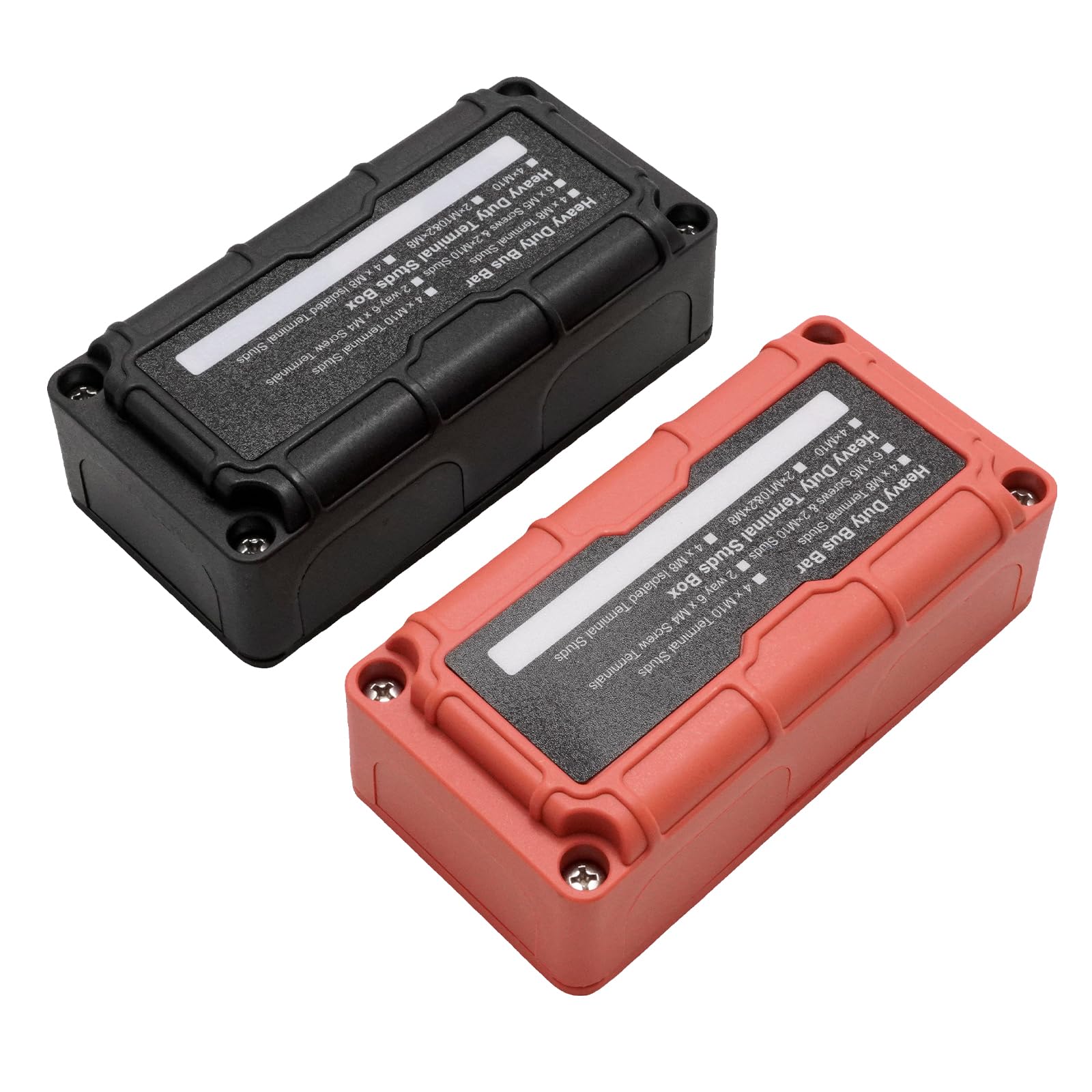 Hoypeyfiy 2 Stück Busbar 12V-48V 300A Busverteiler mit 4 x M8 Pfostenklemmblöcken, Hochleistungs-DC-Batterie-Bus 300 Ampere für Autos, LKWs, Wohnmobile, Solarboote