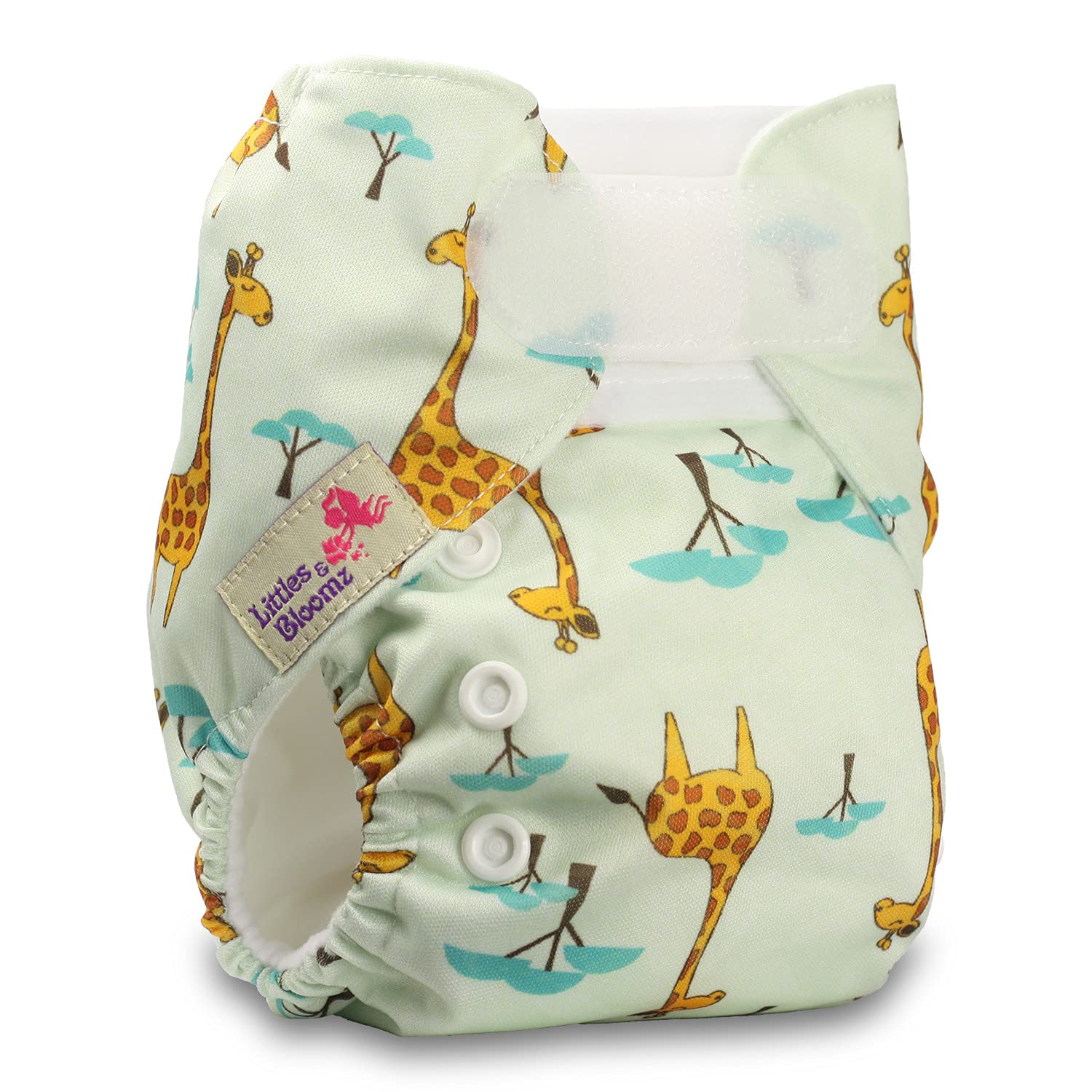 Littles & Bloomz, Newborn and Premature Reusable Pocket Cloth Nappy Pocket Diaper, 1 Newborn Nappy, 1 Newborn Microfibre Insert, Design 3