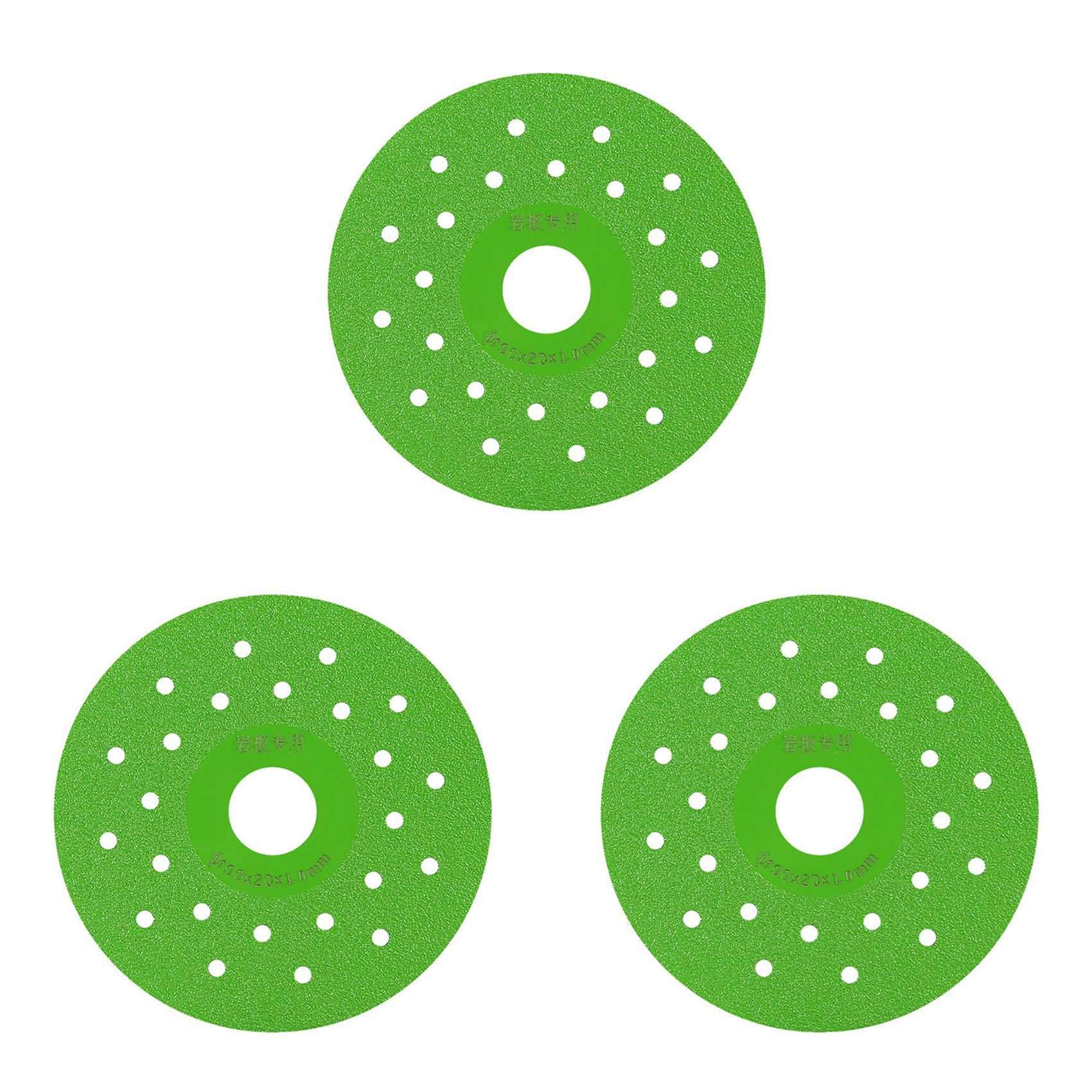 Jnchdghwa Green 3Pcs 4Inch/100Mm Super Thin Cutting Disc For Porcelain Glass Tile Marble Saw Blade Brazed Cut-Off Wheel