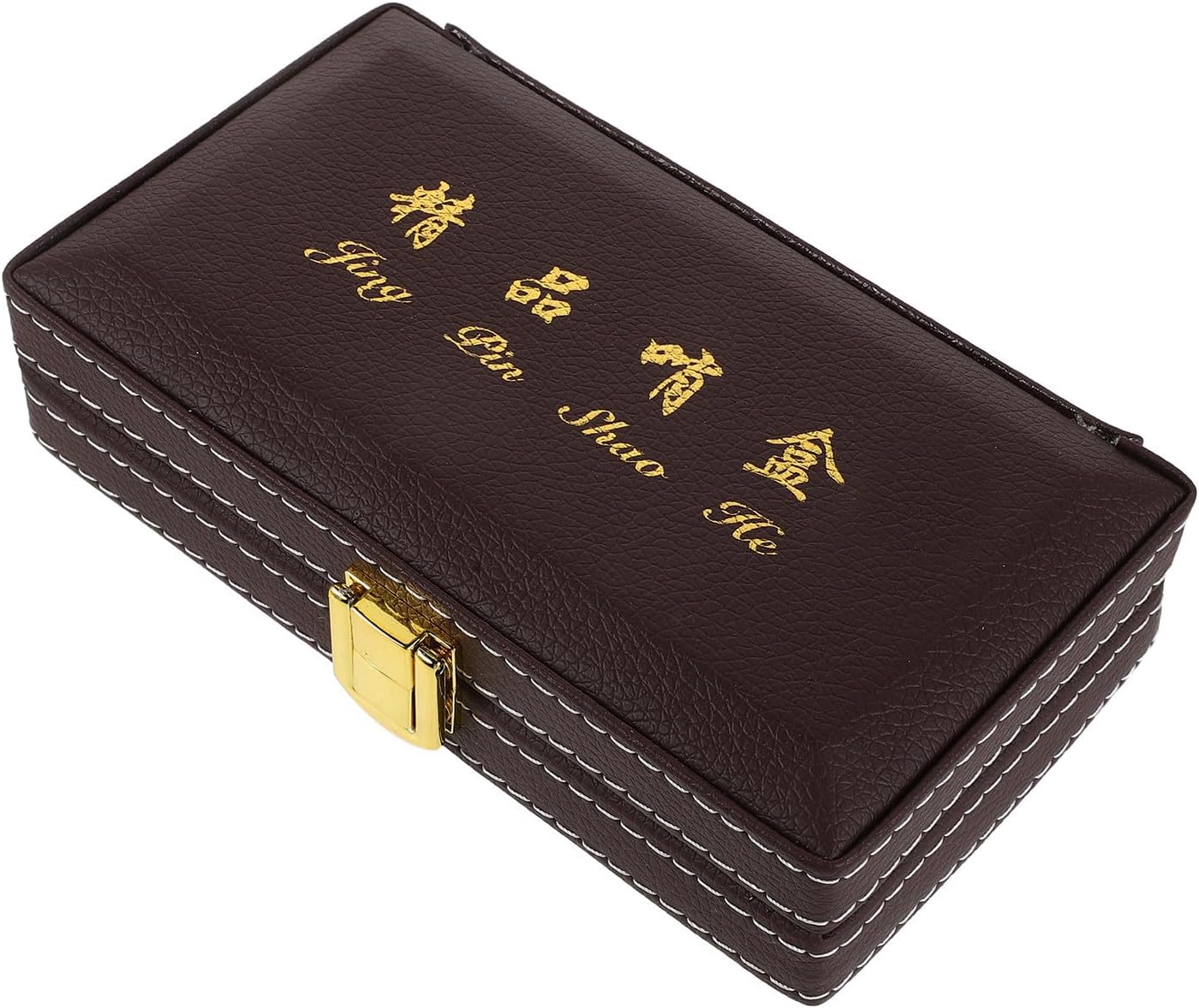 Brown Suona Reed Case for Woodwind Reeds, Compact Metal PU Box