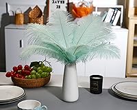 Vista 6 de Ballinger Plumas de avestruz verde aguamarina, 24 plumas artesanales de 8 a 10 pulgadas a granel para centros de mesa de fiesta de boda