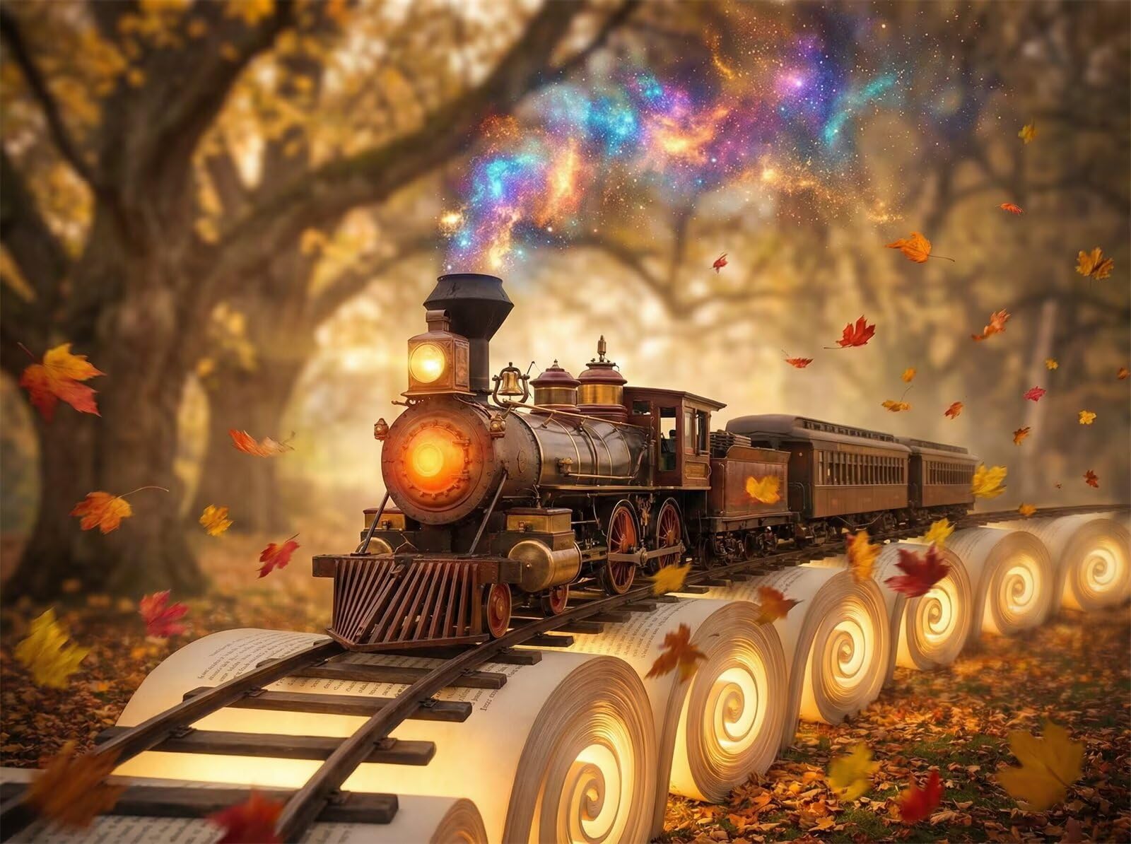 Puzzle 2000 pezzi Treno degli alberi autunnali per Adulti, 100x70cm Puzzle Adulti 2000 pezzi, Giochi Di Puzzle per Tutta La Famiglia, Un Regalo Festivo per Gli Amici in Una Bella Confezione