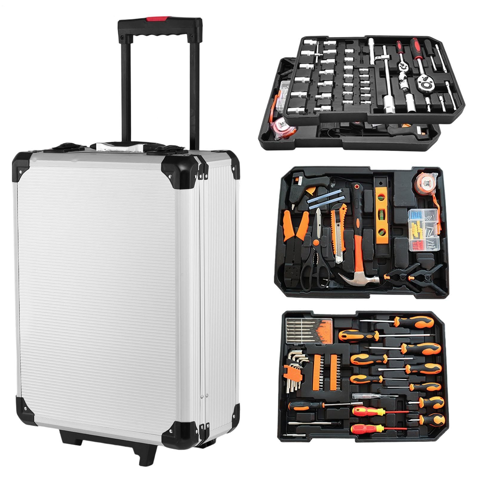 Cassetta Degli Attrezzi Su Ruote Manico Retrattile Organizer Carrello