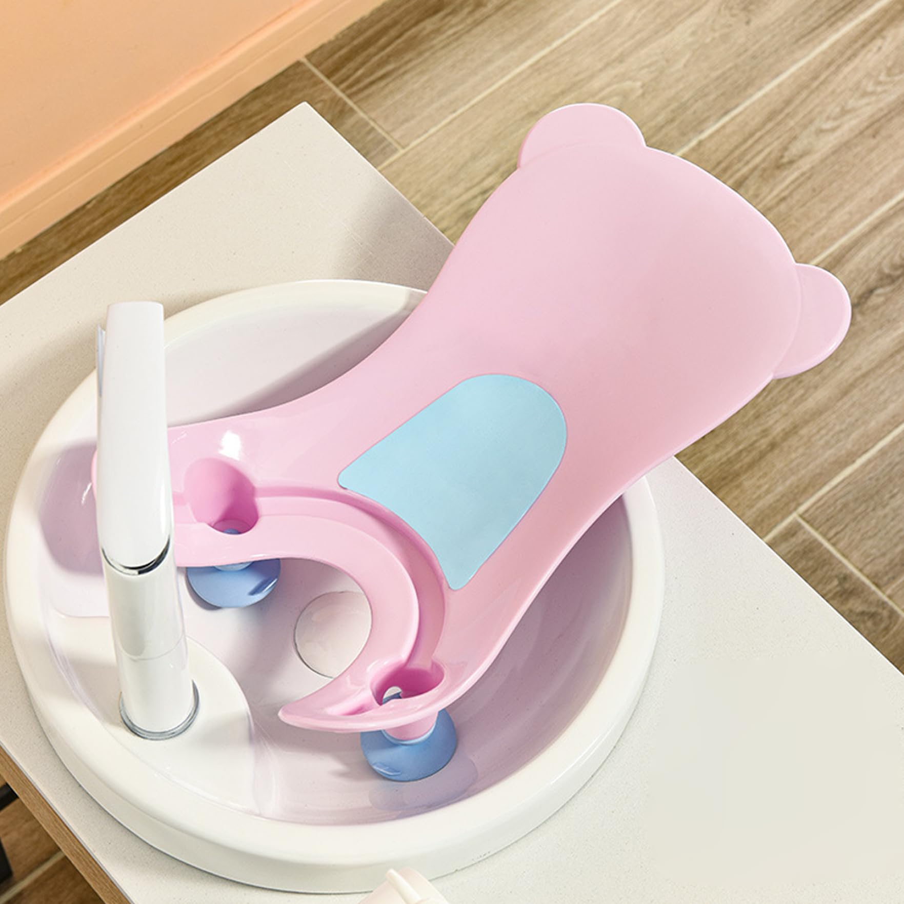 Supporto per il bagno del lavandino del bambino Supporto portatile per il bagno del neonato per risciacquo a mani libere, bidet per bambini per un facile cambio del pannolino, lavatrice