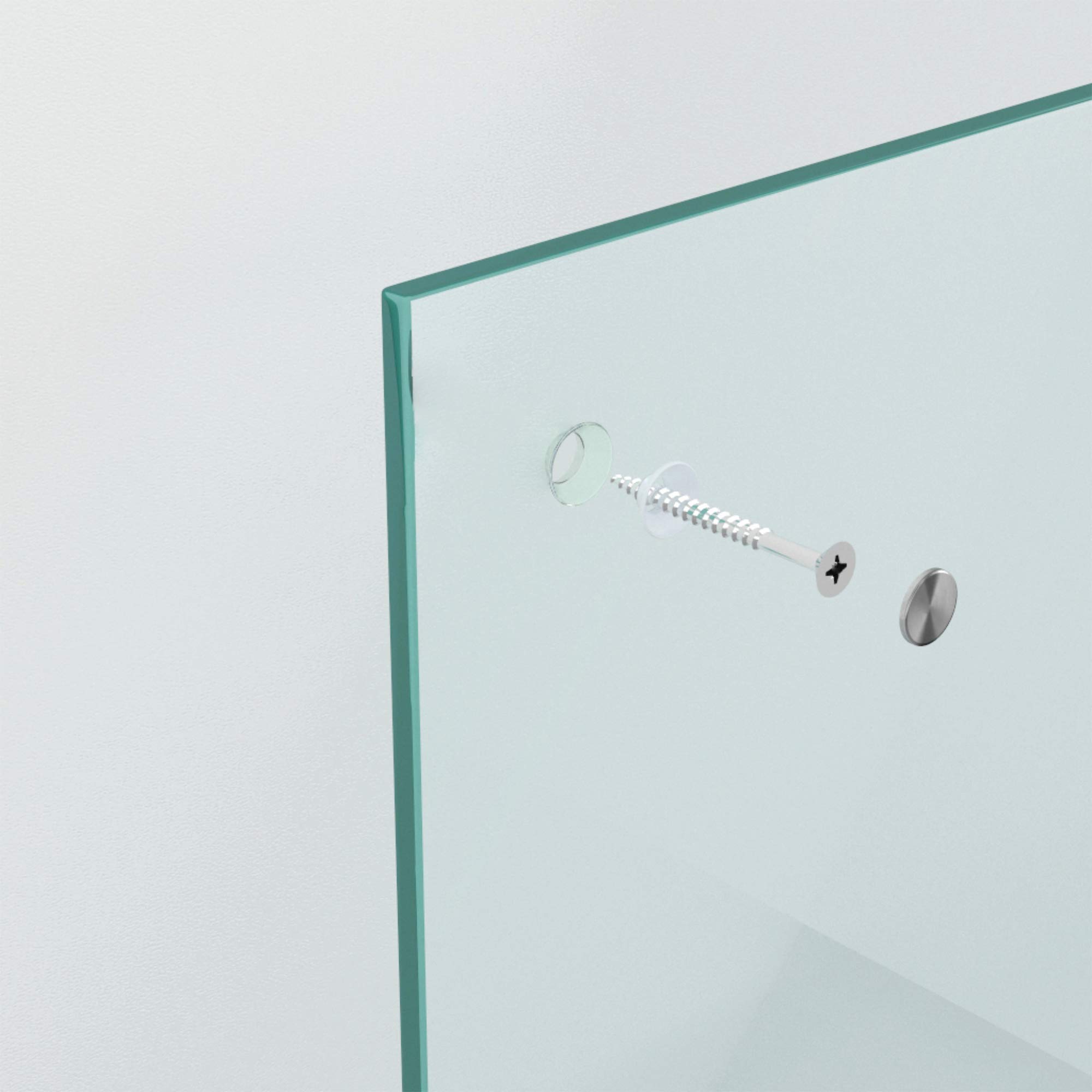 BIJON Spritzschutz Küche Küchenrückwand Glas, Herd Platte Wand, Küchenwand - Glasrückwand Mit 0mm Wandabstand, Klarglas 60 x 80 cm, Inkl. Montageset