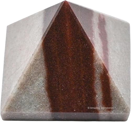 Miniatura 491 de Amazing Gemstone White Agate Snow Quartz Pyramid Crystal Healing Stones - 1" Great Pyramid Figurine of Natural Stone Pyramid for Meditation, Reiki